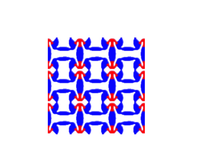Case (d): Multimaterial Design: animation of the deforming microstructure