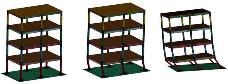 Collapse simulation of a four-story steel frame building