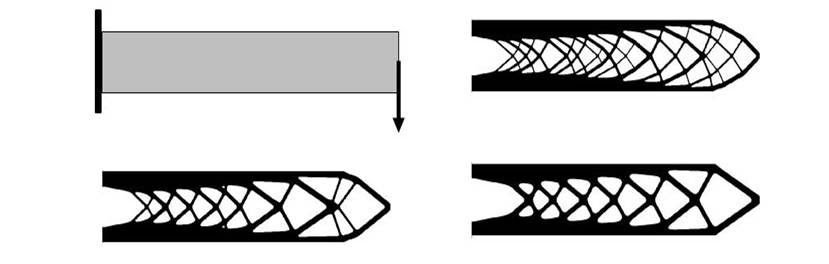 Cantilever design domain and optimized cantilever designs